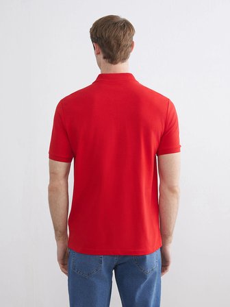 LCWAIKIKI Classic Kırmızı Polo Yaka Kısa Kollu Pike Erkek Tişört