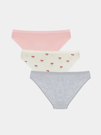 LCW Young Ekru Baskılı Bikini Külot 3'lü