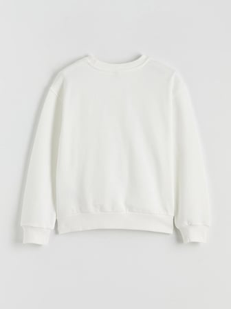 LCW Kids Ekru Yılbaşı Temalı Kız Çocuk Kalın Sweatshirt