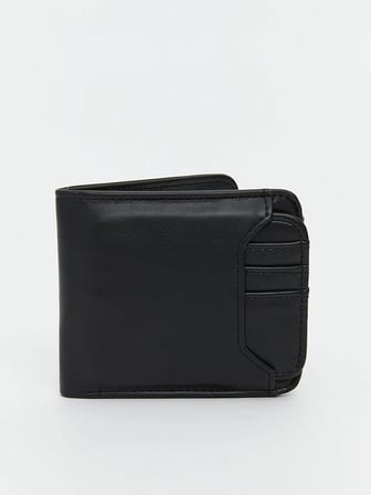 LCW ACCESSORIES Siyah Deri Görünümlü Erkek Cüzdan