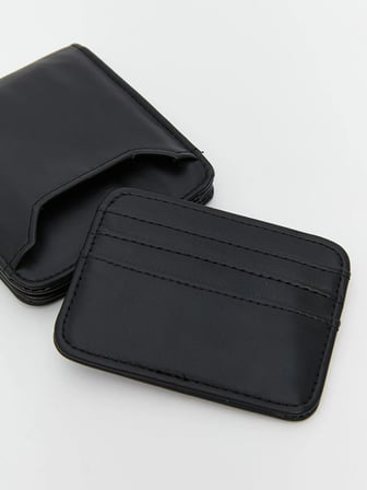 LCW ACCESSORIES Siyah Deri Görünümlü Erkek Cüzdan