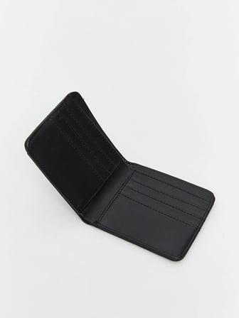 LCW ACCESSORIES Siyah Deri Görünümlü Erkek Cüzdan