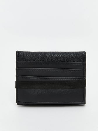 LCW ACCESSORIES Siyah Deri Görünümlü Erkek Kartlık