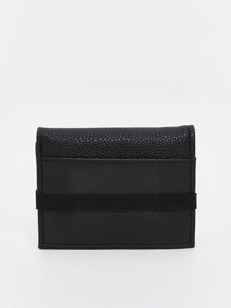 LCW ACCESSORIES Siyah Deri Görünümlü Erkek Kartlık