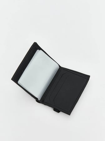 LCW ACCESSORIES Siyah Deri Görünümlü Erkek Kartlık