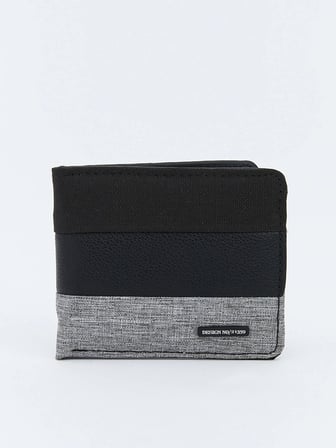 LCW ACCESSORIES Siyah Deri Görünümlü Erkek Cüzdan