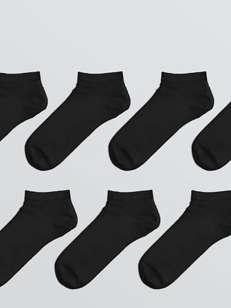 LCW ACCESSORIES Siyah Erkek Bambu Patik Çorap 7'li