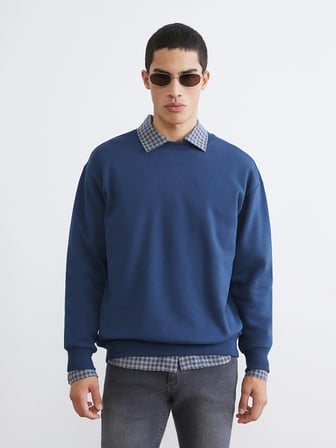 XSIDE İndigo Bisiklet Yaka Erkek Sweatshirt
