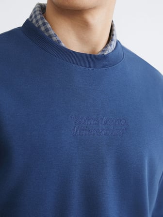 XSIDE İndigo Bisiklet Yaka Erkek Sweatshirt