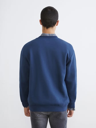 XSIDE İndigo Bisiklet Yaka Erkek Sweatshirt