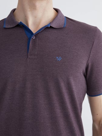 LCWAIKIKI Classic Mor Polo Yaka Düz Erkek Tişört