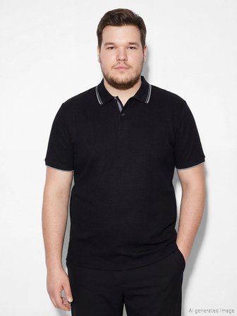 LCW Vision Siyah Polo Yaka Erkek Tişört
