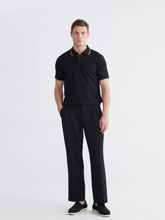 LCW Vision Siyah Polo Yaka Erkek Tişört