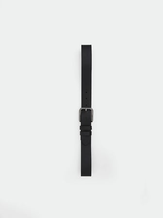 LCW ACCESSORIES Siyah Deri Görünümlü Erkek Kemer