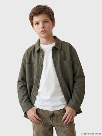 LCW Kids Haki Uzun Kollu Erkek Çocuk Gömlek