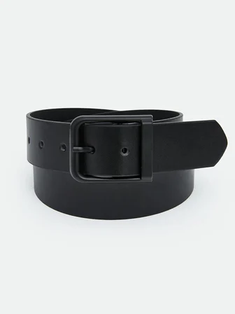 LCW ACCESSORIES Siyah Deri Görünümlü Erkek Kemer