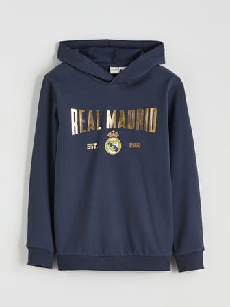 LCW Kids Lacivert Kapüşonlu Real Madrid Baskılı Erkek Çocuk Eşofman Takım