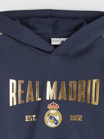 LCW Kids Lacivert Kapüşonlu Real Madrid Baskılı Erkek Çocuk Eşofman Takım