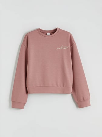 LCW Kids Pembe Bisiklet Yaka Kız Çocuk Soft Touch Sweatshirt ve Eşofman Altı