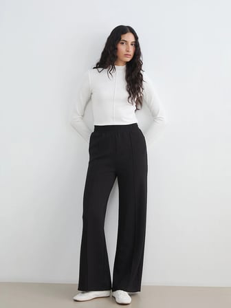 LCW Modest Siyah Beli Lastikli Soft Touch Kadın Eşofman Altı