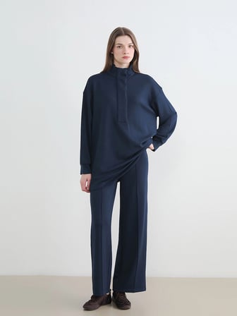 LCW Modest Lacivert Beli Lastikli Soft Touch Kadın Eşofman Altı