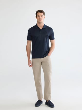 LCWAIKIKI Classic Lacivert Polo Yaka Erkek Tişört