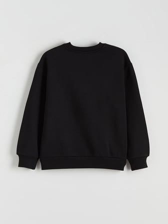 LCW Kids Siyah Wednesday Baskılı Kız Çocuk Kalın Sweatshirt
