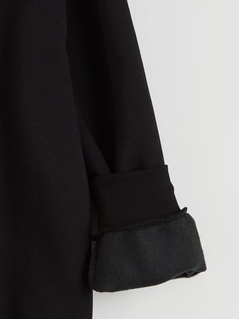 LCW Kids Siyah Wednesday Baskılı Kız Çocuk Kalın Sweatshirt