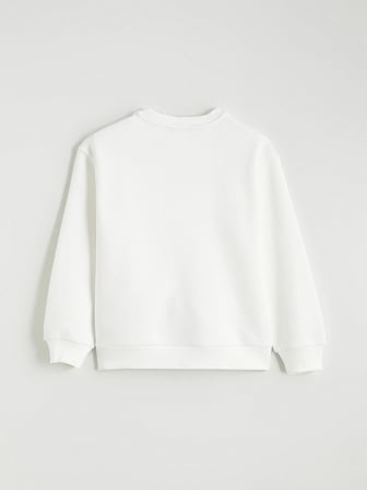 LCW Kids Ekru Wednesday Baskılı Kız Çocuk Kalın Sweatshirt