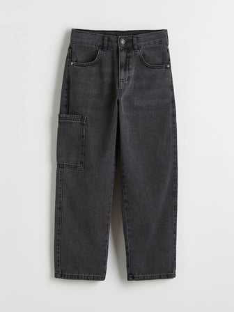 LCW Kids Antrasit Loose Fit Erkek Çocuk Kargo Jean Pantolon