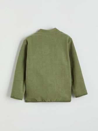 LCW Kids Haki Kolej Yaka Basic Uzun Kollu Erkek Çocuk Fermuarlı Sweatshirt