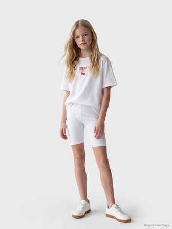 LCW Kids Beyaz Kız Çocuk Basic Kısa Tayt