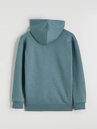 LCW Kids Petrol Kapüşonlu Minecraft Baskılı Erkek Çocuk Kalın Sweatshirt