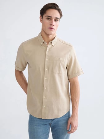 LCWAIKIKI Classic Bej Regular Fit Poplin Erkek Gömlek