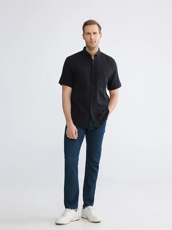 LCWAIKIKI Classic Siyah Regular Fit Poplin Erkek Gömlek