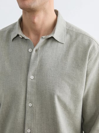 LCW Vision Yeşil Regular Fit Armürlü Erkek Gömlek