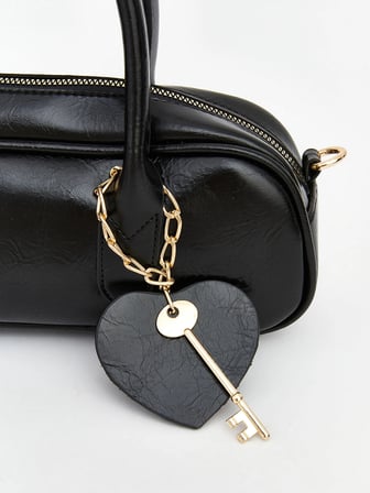 LCW ACCESSORIES Siyah Deri Görünümlü Kadın Omuz Çantası