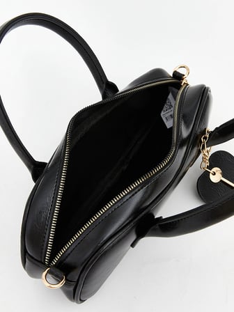 LCW ACCESSORIES Siyah Deri Görünümlü Kadın Omuz Çantası