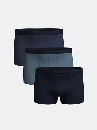 LC WAIKIKI İndigo Rahat Kalıp Pamuklu Esnek Erkek Boxer 3'lü