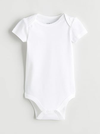 LCW baby Ekru Basic Unisex Bebek Çıtçıtlı Bodysuit