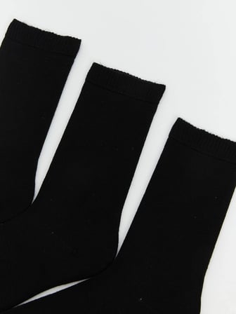 LCW ACCESSORIES Siyah Rahat Lastikli Dikişsiz Bambu Erkek Çorap 3'lü