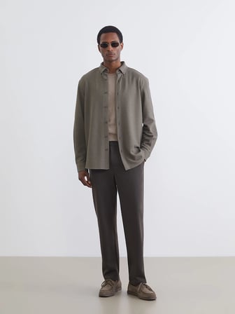 LCW Vision Yeşil Regular Fit Uzun Kollu Erkek Gömlek