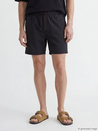 LCW SWIMWEAR Siyah Kısa Boy Erkek Deniz Şortu