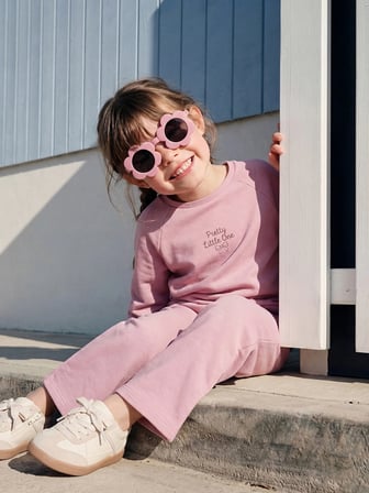 LCW Kids Lila Baskılı Kız Çocuk Soft Touch Sweatshirt Ve Pantolon