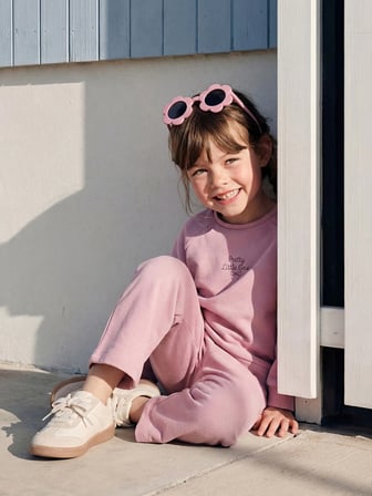 LCW Kids Lila Baskılı Kız Çocuk Soft Touch Sweatshirt Ve Pantolon