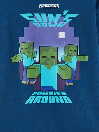 LCW Kids Petrol Minecraft Baskılı Erkek Çocuk Kalın Sweatshirt