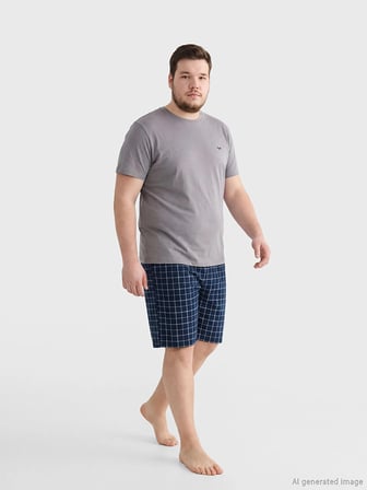 LC WAIKIKI Lacivert Standart Kalıp Erkek Şortlu Pijama Takımı