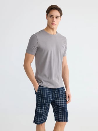 LC WAIKIKI Lacivert Standart Kalıp Erkek Şortlu Pijama Takımı