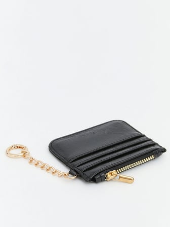 LCW ACCESSORIES Siyah Deri Görünümlü Kadın Kartlık