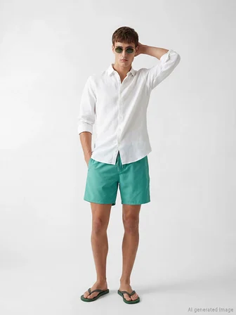 LCW SWIMWEAR Turkuaz Kısa Boy Erkek Deniz Şortu